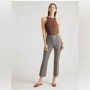 NEW Quince Women's Second Skin High Neck Bodysuit In Cocoa Brown Minimalist XS